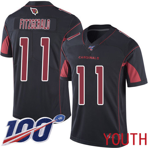 Arizona Cardinals Limited Black Youth Larry Fitzgerald Jersey NFL Football #11 100th Season Rush Vapor Untouchable